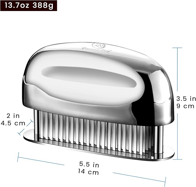 Meat Tenderizer Tool, Ultra Sharp Needle Blades 100% Stainless-Steel, Heavy-Duty Kitchen Gadgets, Hand Held Meat Tenderizer Needle Tool, Cooking Gadget for Tenderizing Chicken, Steak, Veal, BBQ