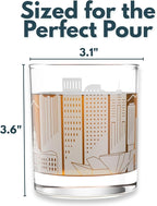 Greenline Goods – Denver, CO Skyline Whiskey Glasses (Set of 2), 10 oz – Rocks/Old Fashioned Tumblers