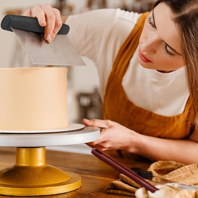 ALLTOP Stainless Steel Bench Scraper and Pastry Blender Cutter Set, Efficient Multipurpose Kitchen Baking Essential Tool with Comfortable Grip Handle-Perfect for Nut, Pie and Dough Processing - Black