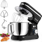 HOWORK Electric Stand Mixer,10+p Speeds With 6.5QT Stainless Steel Bowl,Dough Hook, Wire Whip & Beater,for Most Home Cooks,Black