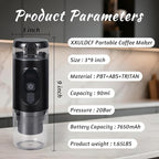 Portable Espresso Machine, Electric Travel Coffee maker with Self-Heating & USB-C, 20Bar High Pressure, Compatible with Coffee Capsules & Grounds（NS&DG） for Camping, RV, Office, Car