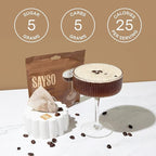 SAYSO: Espresso Martini Instant Cocktail Tea Bags | Infuses with Cold Water & Spirits for a Premium Craft Cocktail or Mocktail (25 Calories, 5g Sugar), 8-Pack