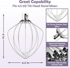 Stainless Steel 6-Wire Whisk Attachment for KitchenAid Mixer, 4.5-5Qt Tilt-Head Stand Mixer Compatible, Dishwasher Safe, Ideal for Whipping Cream, Mixing Flour & Cake, Perfect for Mayonnaise Whisks