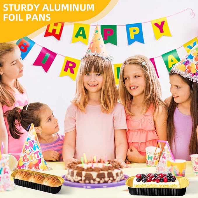 Mini Loaf Pans with Lids and Spoons Sealing Sticker,30 Pcs 6.8oz Cake Pans for Baking Disposable Aluminum Foil Red cake pan (30 PCS Black Gold)
