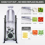 ONCE FOR ALL Upgrade Safe Mandoline Slicer Plus, Adjustable Vegetable Food Chopper Potato Fries French Fry Cutter, Detachable Blade, Kitchen Chopping Artifact, New Kitchen Gift (DarkGray)
