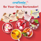 Craftmix Holiday Variety Pack, Makes 12 Drinks, Skinny Cocktail Mixers, Mocktails Non-Alcoholic Drinks - Made With Real Fruit - Vegan Low-Carb, Low-Sugar, Non-GMO, Dairy Free, Gluten Free, Easy to Mix