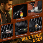 HUUSK Kitchen Scissors Set Black - Upgraded Stainless Steel Kitchen Shear, Sharp Meat Scissors, Heavy Duty Poultry Shears, Japanese Cooking Scissor for Food, Chicken Bones, and Turkey, Dishwasher Safe