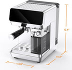 Cappuccino Machine Dual Boiler, Espresso Machines Dual Boiler 20Bar with Touchscreen, Automatic Milk Frother Compact Cappuccino Expresso Maker For For Home, Office