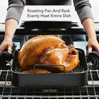 KitchenAid Hard Anodized Roasting Pan/Roaster with Removable Rack, 13 Inch x 15.75 Inch - Matte Black