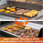 Cast Iron Grill Griddle for Weber, Charbroil, Nexgrill, Cusinart, Expert, Napoleon, Pit boss, Traeger | Full-Size Replacement Cooking Griddle 24x16 inch | Heavy-Duty Even Heating