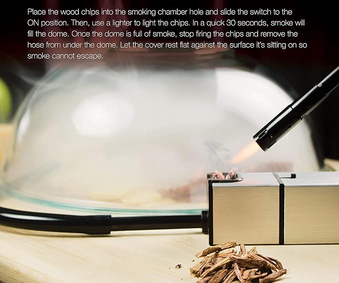 Cocktail Smoker Kit Holiday gift set - Indoor Drink & Food Infuser with Wood Chips | Old Fashioned Whiskey Bourbon Smoker Gift