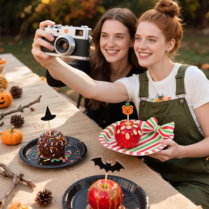 HANSGO Candy Apple Sticks, 6 mm 5.25 inch Bamboo Skewers for Caramel Apple Cotton Candy Sticks Lollipop BBQ Corn Dog, Fall Harvest Festivals Party Favor