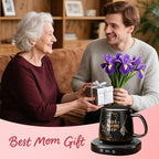 Coffee Mug Warmer, Best MOM Ever Mug with Coffee Warmer Set, Electric Coffee Cup Warmer for Desk 8H Auto Shut Off, Tea Beverage Warmer with 4 Temperature Setting, Women Mothers Day Birthday Mom Gifts