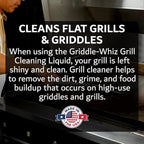 Griddle-Whiz 3 Piece Griddle Cleaning Kit | Liquid Grill Cleaner w/Griddle Scraper & Scrubber Pad for Flat Top Grills | For Blackstone Accessories by FryOilSaver (32oz Bottles)