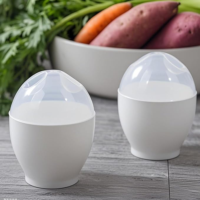 TopHomer 2 Pieces Microwave Boiled Egg Poacher Rapaid Egg Maker Cooking Accessories Kitchen Tool for Home Wedding Birthday