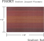 PIGCHCY Placemats Set of 12 Washable Durable Place Mats Vinyl Heat Resistant Non-Slip Table Mats Indoor Outdoor (Scarlet Red)