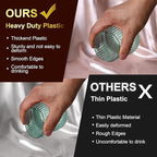 40 Pack Plastic Ribbed Wine Glasses, 14Oz Origami Disposable Wine Glasses Unbreakable Clear Plastic Cocktail Glasses Recyclable Shatterproof Reusable Wine Cups (14oz-green-40pack)