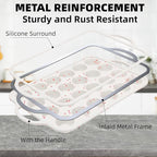 Mini Cupcake Pan, Metal Reinforced Frame Silicone Mini Muffin Pan Nonstick 24 Cups with Handle for Valentine's Day Baking Muffins, Cupcakes, Egg Bites 1 Pack