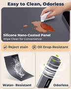 Warming Mat for Food - Space-Saving, Fits Two Baking Dishes, 7 Temp Settings, 4h Auto Shut-Off, Durable Silicone Surface, Easy to Clean, Perfect for Parties and Everyday Use (Gray, Medium)