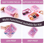 Leak-Proof, 8-Compartment Bento-Style Kids Lunch Box - Ideal Portion Sizes for Ages 6+, Durale, Drop-Proof, Dishwasher Safe, & Made with BPA-Free Materials (pink)