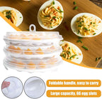 HANSGO Deviled Egg Containers with Lid, 3PCS Deviled Egg Platter Carrier Holder Trays with 66 Slots for Festival Party and Home Kitchen, White