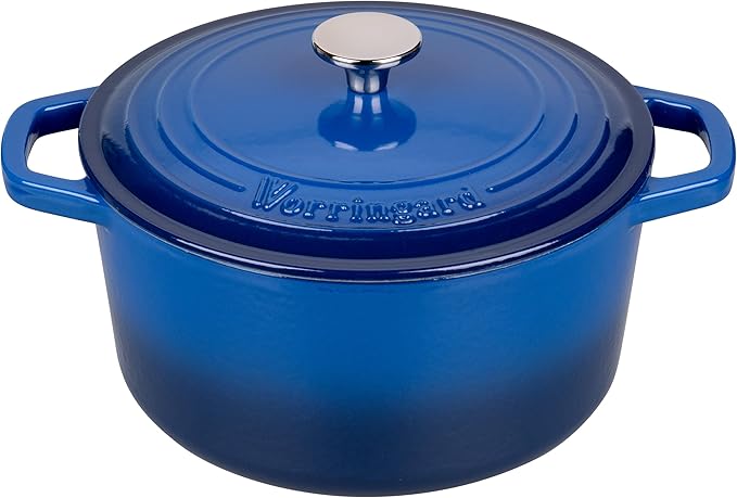 Enameled Cast Iron Dutch Oven Pot with Lid, for Bread Baking, Round Bread Oven- include Sourdough Bread Baking Supplies Set, 4.5QT, Blue