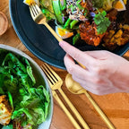 Matte Gold Silverware Set, SHARECOOK 30-Piece Stainless Steel Satin Finish Flatware Set Service for 6, Kitchen Utensil Set, Tableware Cutlery Set for Home and Restaurant…