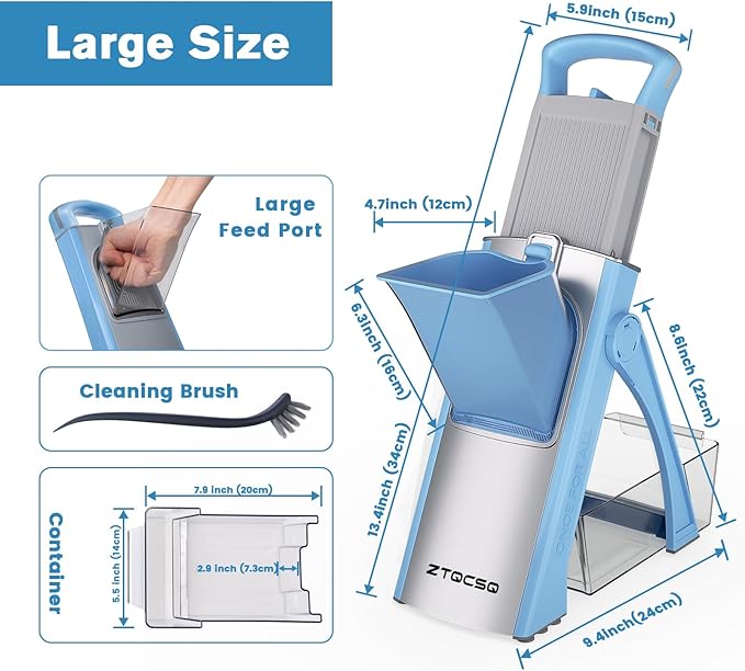 2025 Upgraded Version All-in-1 Mandoline Slicer for Kitchen & Adjustable Mandoline Slicer. Detachable Blade, Cut Slice, Strips, Dice, Shred and Chop, Versatile Kitchen Veggie Chopper