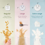 Felli Flip Tite Storage Container with Lid 6" ROUND Airtight Ring Lock Top, Plastic Canister Jar for Flour Sugar Rice Protein Powder Coffee Cracker Kitchen Pantry Organizer (1, 6" Round Nest-M 2pk)