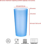 26-ounce Plastic Drinking Glasses Stackable Tumblers Water Cups Mixed Drinkware, set of 8 Coastal Color Reusable Shatter-resistant Dishwasher Safe