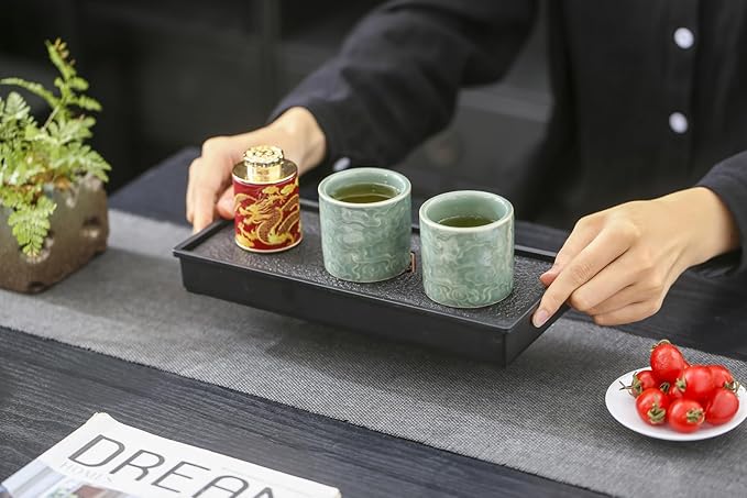 Ceramic Espresso Cups Set of 2 or 4-3oz Demitasse Cups for Coffee & Tea, No Handles, Durable & Dishwasher Safe ((green, 4)