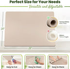 Large Silicone Mat 28" x 20" Multipurpose Mat Thick Heat Resistant, Kitchen Counter Mat Waterproof - Coffee Machine, Glass Top Stove Cover Countertop Protector for Air Fryer, Baking mat (Beige)