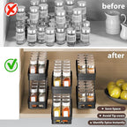 Pull Out Spice Rack Organizer for Cabinet, 2-Tier Slide Out Spice Racks Organizer,Easy Installation Cabinet Organizer Seasoning Kitchen Organizer,4.4''Wx10.5''Dx8.26''H,2Pack