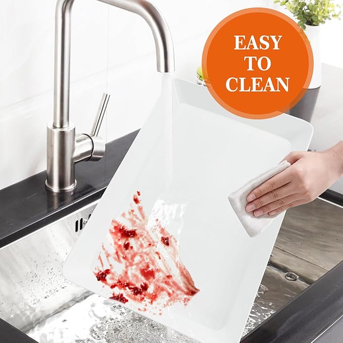 Serving Tray Platter, 2 Pcs Food Tray for Veggie Fruit Snack Dessert Cookie Cheese, Food Trays for Party Supplies Display, Plastic Platters for Serving Food, Large White Trays, BPA Free