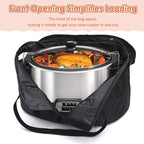 Portable Slow Cooker Travel Bag, Insulated Carrier Case for Most 4, 5, 6, 7, 8 Quart Crock, Internal Mesh Net Holds Pot in Place, Slow Cooker Carrier