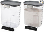 Progressive International ProKeeper+ Clear Plastic Airtight Food Baker's Kitchen Storage Organization Container Canister Set with Magnetic Accessories, 2- Piece Set (Flour 4-Quart)