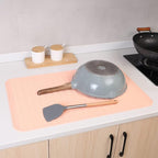 Silicone Dish Drying Mat for Multiple Usage,Easy clean,Eco-friendly,Heat-resistant Silicone Mat for Kitchen Counter or Sink,Refrigerator or Drawer Liner Pink 3XL 28 inches x 18 inches