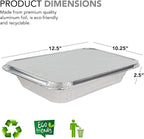 Stock Your Home 9x13 Aluminum Trays with Lids (10 Pack) – Disposable Half Size Deep Pans for Cooking, Storage, BBQ, Grilling, Catering