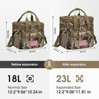 Maelstrom Tactical Lunch Box for Men, 23L Insulated Lunch Bag, Expandable Double Deck Cooler Bag, Lightweight Leakproof Tote Bag With Side Tissue Pocket, Suit For Men and Women, Camouflage
