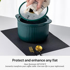 LEXMORE Placemats Set of 6 Vinyl/Plastic Woven Place Mats for Kitchen Table Indoor/Outdoor Washable Placemat Wipeable Dining Table Mats(Black)