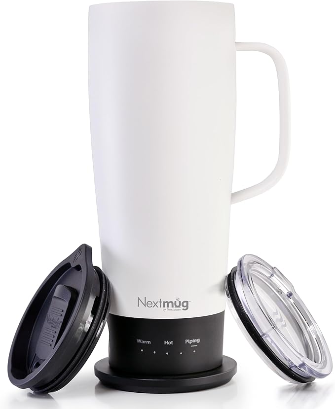Nextmug Ultra - Temperature-Controlled, Self-Heating Travel Mug (White - 24 oz.)