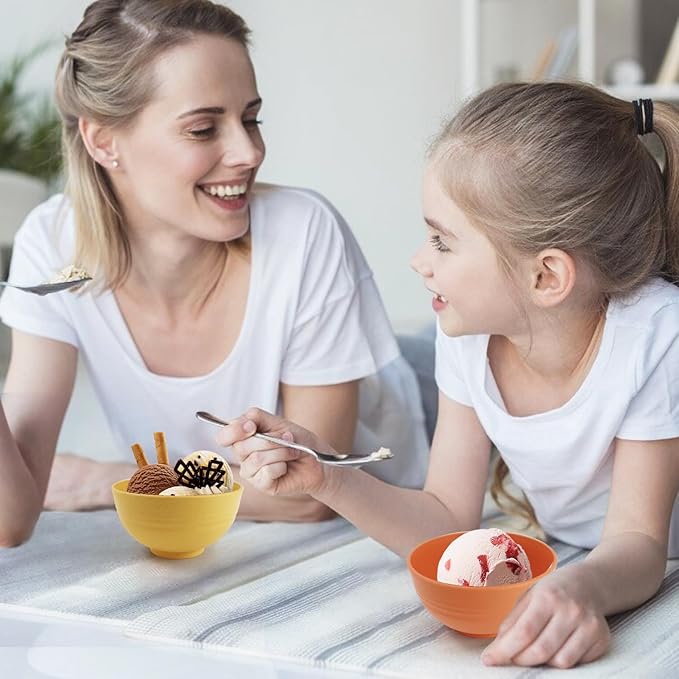 PYRMONT Wheat Straw Bowls Set of 8, 10 OZ Small Bowls for Kids, Cereal, Dessert & Snack, BPA-Free, Dishwasher & Microwave Safe
