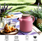 Yundu 1500ml / 50 oz Ceramic Teapot with Infuser & Wood Lid - Matte Purple, Loose Leaf Tea Pot with Removable Strainer, Large Capacity