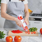 Tomato Slicer, Multi-Purpose Grape Slicer Kitchen Gadget, Tomato, Cherry, Fruit Cutter Fruit Tools into 2 Pieces (Red)