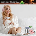 Kcup refillable coffee pod : Reusable Stainless Steel K Cups for Keurig Metal K Cup - Pink & Gray Reusable Coffee Filter for Keurig 1.0 & 2.0 Coffee Maker - Eco-Friendly, Stratum Flow Tech