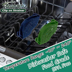 AUOON Silicone Clip on Strainer - Adjustable Strainers and Colanders for All Pots Pans and Bowls | Practical Kitchen Gadgets for Cooking and Draining (Matcha)