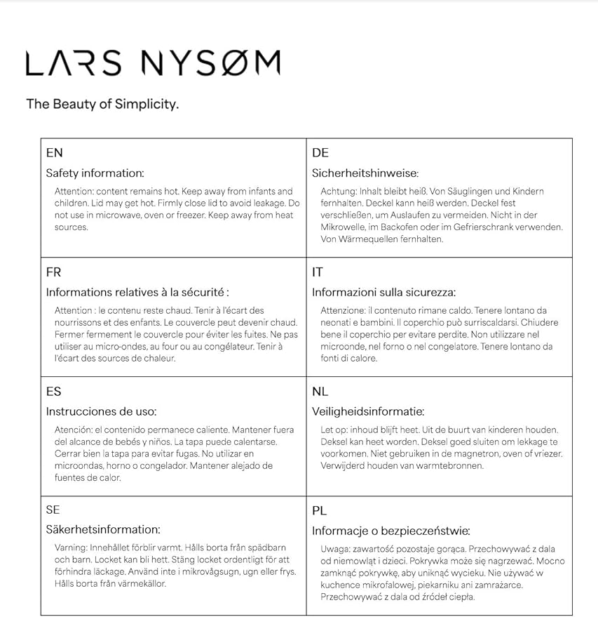 LARS NYSØM Stainless Steel Insulated Water Bottle 12 oz 17 oz 25 oz 34 oz 51 oz | Insulated Thermo Flask for Hot and Cold Beverages | Leakproof Drinking Bottle (Creamy Peach, 33.8 oz)