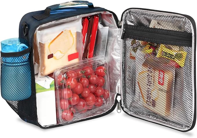 Insulated Lunch Bag for Kids Boys Girls, Cute Polar Bear Lunch Box with Shoulder Strap, Durable Reusable Waterproof Thermal Cooler Bag for School Work Picnic Travel Meal Prep Bag
