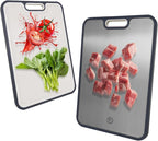 Titanium Cutting Boards for Kitchen, Pure Titanium Metal & Wheat Straw 2 Sided Healthiest Chopping Board, Dishwasher Safe Easy to Clean Large Size 16”×11”