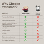 Swissmar Lugano Cast Iron Cheese Fondue Set, 9-Piece, 2 QT / 2 L - Ideal for Melting Cheese, Chocolates, Caramel, & More - Perfect for Kitchen Collection & Gift Giving - Cherry Red